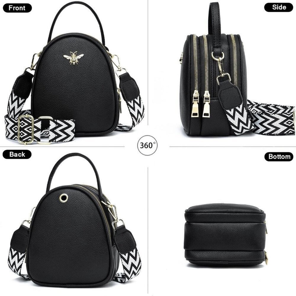 Small Crossbody Bag Women Faux Leather Multi Pocket Travel Purse - Picture 4 of 7